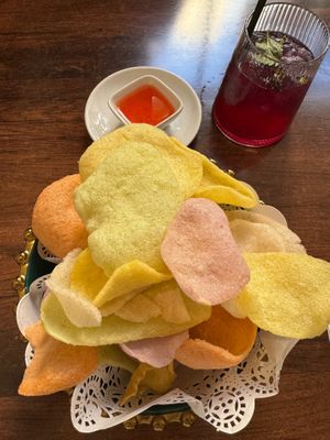 Vegan praw'n crackers at Plants of Roselyn in South East London