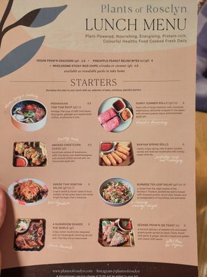 Lunch menu at Plants of Roselyn in South East London