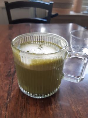 Matcha latte at Plants of Roselyn in South East London