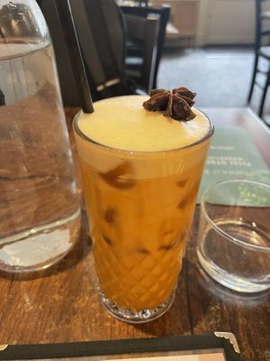Thai iced tea with star anise  at Plants of Roselyn in South East London