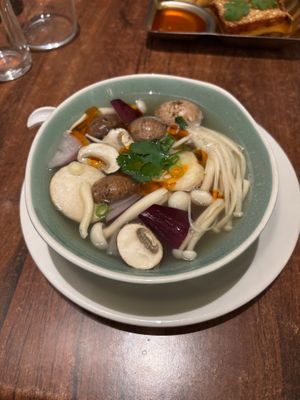 Tom yum soup at Plants of Roselyn in South East London