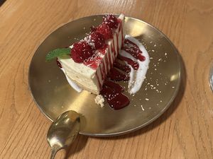 Lemongrass raspberry cheesecake   at Plants of Roselyn in South East London