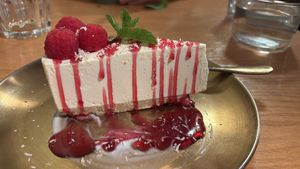 Raspberry cheesecake   at Plants of Roselyn in South East London