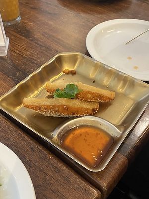 Prawn toast  at Plants of Roselyn in South East London