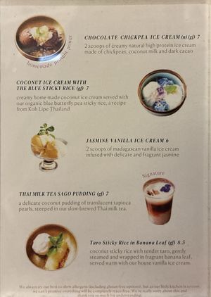 Dessert menu, pt 2 at Plants of Roselyn in South East London