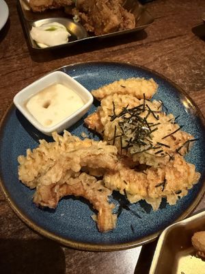 Pumpkin Tempura With Lemongrass Mayonnaise  at Plants of Roselyn in South East London