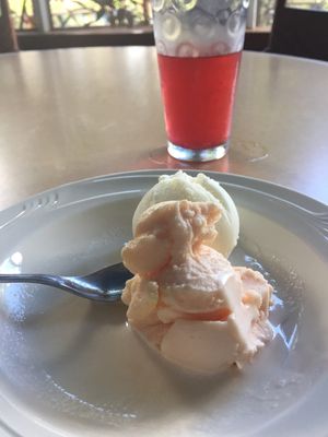 Blood orange and also lime sorbet.   at Kahumana Organic Farm and Cafe in Waianae