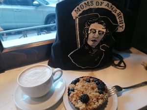 Great cobbler and good coffee at Old Europe Pastries in Asheville