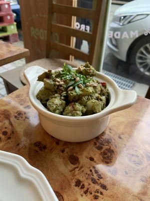 Potato salad with pesto like sauce  at Rooted 루티드 in Seoul