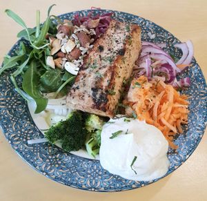 Tofu "Salmon" green curry bowl at Rooted 루티드 in Seoul
