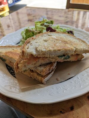 Grilled cheese sandwich at Rooted 루티드 in Seoul