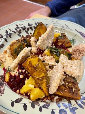 Nurungee Hummus Platter. Interesting harmony of ingredients and flavorings   at Rooted 루티드 in Seoul