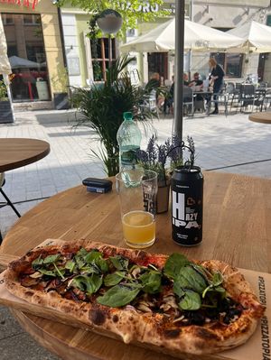 Pizza nieboczek with vegan bacon, vegan cheese and balsamic glaze 😋  at Pizzatopia in Poznan