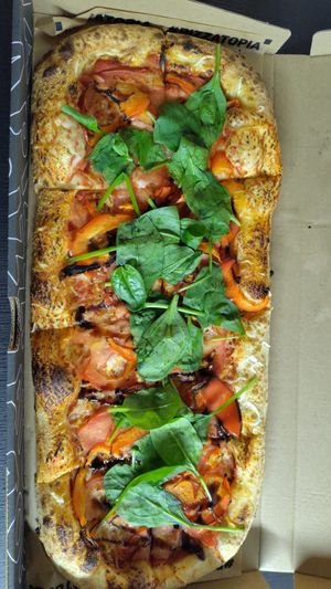 Ugly photo of vegan topia at Pizzatopia in Poznan