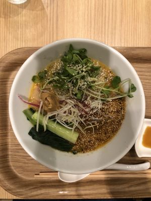 Golden sesame ramen (has the peanut butter in it)  at T's Tantan - Tokyo JR Station in Tokyo