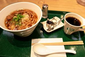 breakfast set at T's Tantan - Tokyo JR Station in Tokyo