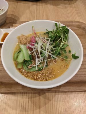 Golden sesame ramen at T's Tantan - Tokyo JR Station in Tokyo