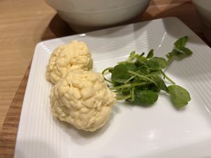 Cheese balls (wasn’t sure what to do with them, but being “cheese-deprived” for the last few years, these were the closest things to the real thing I’ve had    at T's Tantan - Tokyo JR Station in Tokyo