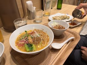 Amazing ramen and sides   at T's Tantan - Tokyo JR Station in Tokyo