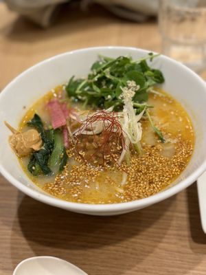 Golden sesame ramen  at T's Tantan - Tokyo JR Station in Tokyo
