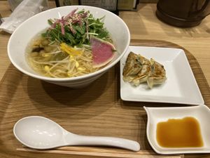 Ramen and gyoza   at T's Tantan - Tokyo JR Station in Tokyo