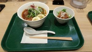 Hot and sour at T's Tantan - Tokyo JR Station in Tokyo