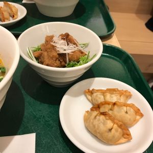 soy-meat and dumplings at T's Tantan - Tokyo JR Station in Tokyo