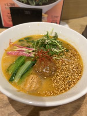 Golden sesame tantan ramen  at T's Tantan - Tokyo JR Station in Tokyo