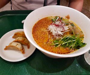 Golden sesame ramen with dumpling set at T's Tantan - Tokyo JR Station in Tokyo