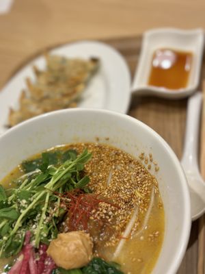 Golden sesame ramen  at T's Tantan - Tokyo JR Station in Tokyo