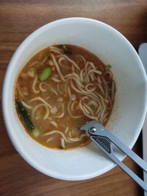 Tantan instant noodle pot at T's Tantan - Tokyo JR Station in Tokyo