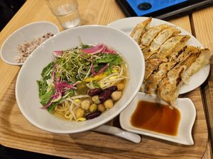 The gyoza are delicious! at T's Tantan - Tokyo JR Station in Tokyo