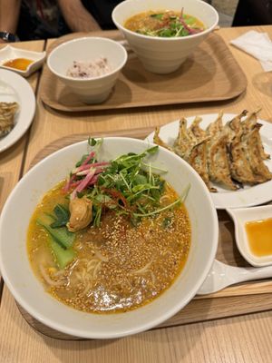 Ramen and gyoza  at T's Tantan - Tokyo JR Station in Tokyo
