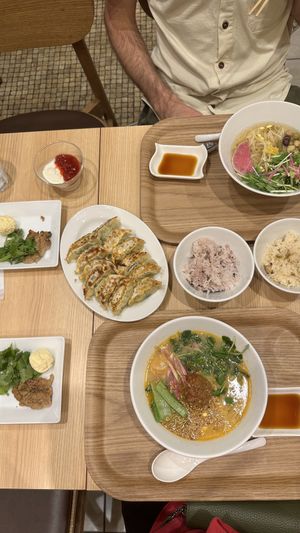 Ramen, gyoza, soy meat and rice   at T's Tantan - Tokyo JR Station in Tokyo