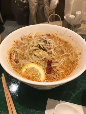 spicy ramen at T's Tantan - Tokyo JR Station in Tokyo