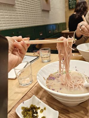 Sakura ramen at T's Tantan - Tokyo JR Station in Tokyo