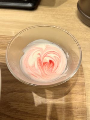 Yogurt and beetroot saucee  at T's Tantan - Tokyo JR Station in Tokyo
