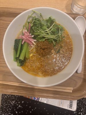 Golden sesame ramen   at T's Tantan - Tokyo JR Station in Tokyo