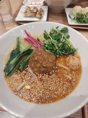 Sesame ramen at T's Tantan - Tokyo JR Station in Tokyo