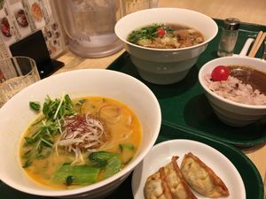 Ramen, gyosas and curry (I didn’t like it that much) at T's Tantan - Tokyo JR Station in Tokyo