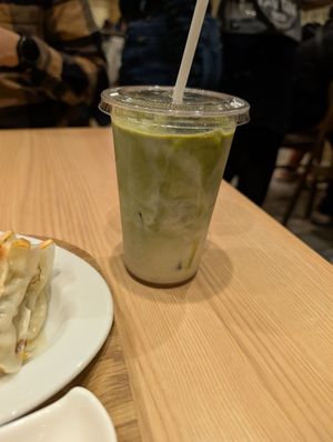 Iced matcha latte at T's Tantan - Tokyo JR Station in Tokyo