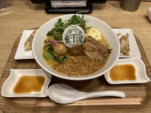 Tantan men and gyoza  at T's Tantan - Tokyo JR Station in Tokyo