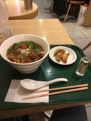 Ramen and dumplings at T's Tantan - Tokyo JR Station in Tokyo