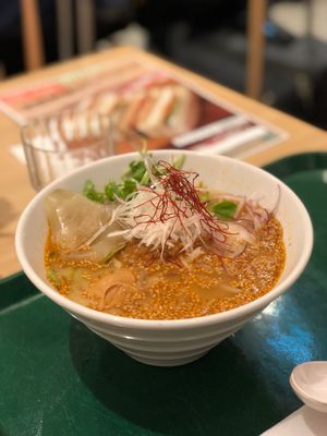sesame ramen at T's Tantan - Tokyo JR Station in Tokyo