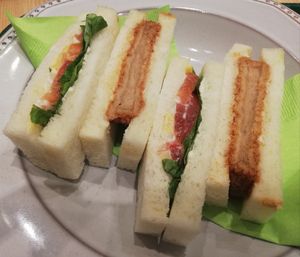 Katsu and vegetable sandwich at T's Tantan - Tokyo JR Station in Tokyo