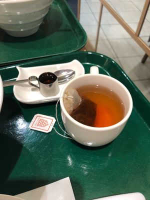 Hot tea at T's Tantan - Tokyo JR Station in Tokyo