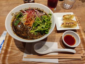 Black sesame tan tan. Absolutely gorgeous and delicious!! at T's Tantan - Tokyo JR Station in Tokyo