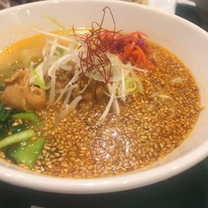 Golden sesame ramen  at T's Tantan - Tokyo JR Station in Tokyo