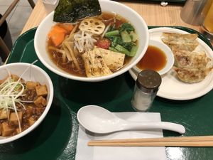 Ramen, mapo tofu and gyoza at T's Tantan - Tokyo JR Station in Tokyo