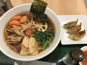 Soy sauce based at T's Tantan - Tokyo JR Station in Tokyo